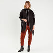 Poncho avec franges noir femme