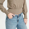 Blouse smockée manches longues vert kaki femme