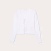 Gilet avec broderie blanc femme