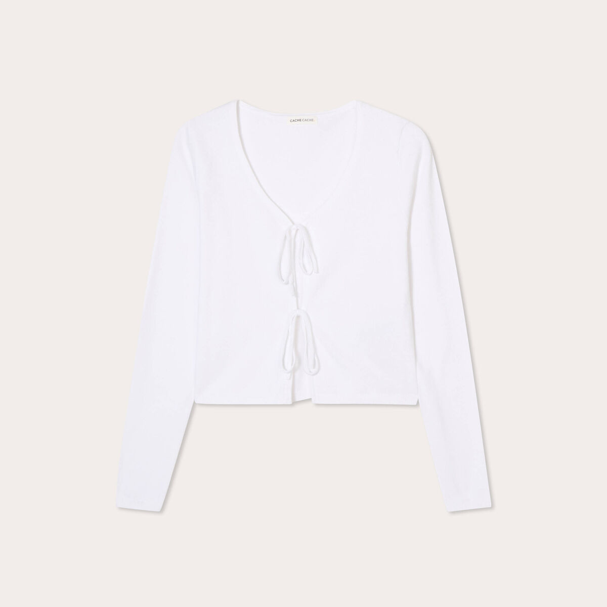 Gilet avec broderie blanc femme