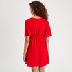Robe évasée taille élastiquée rouge femme