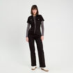 Combinaison pantalon en jean denim noir femme