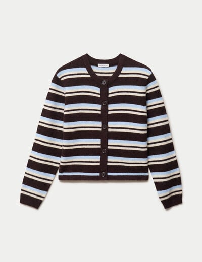 Gilet manches longues bleu ciel femme