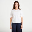 T-shirt col rond manches courtes blanc femme