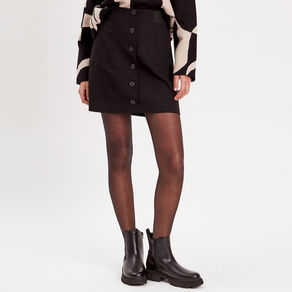 jupe droite boutonnee noir femme Jupe droite boutonnée noir femme
