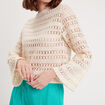 T-shirt crochet manches pagode ecru femme