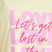 T-shirt boyfriend manches courtes jaune clair femme