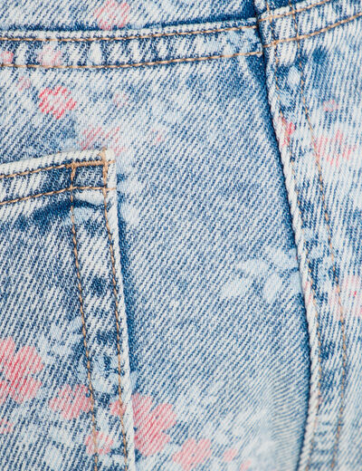 Short droit en jean rose clair femme