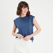 T-shirt manches courtes bleu foncé femme