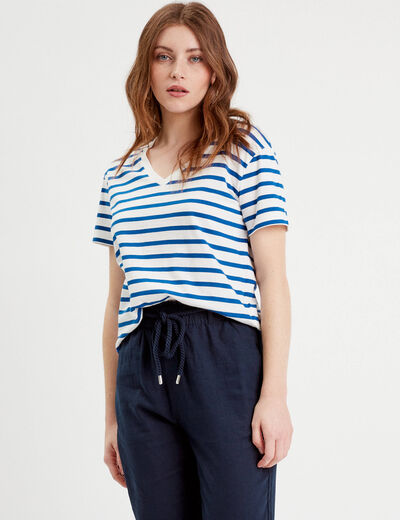 T-shirt manches courtes blanc femme