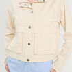 Veste droite col montant ecru femme