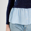 Pull effet 2-en-1 chemise bleu marine femme