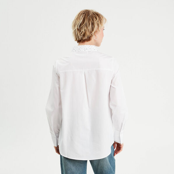 chemise manches longues clous ecru femme Chemise manches longues clous ecru femme