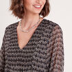 Robe trapèze col en V noir femme