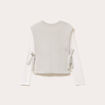 T-shirt pull sans manches 2-en-1 gris clair femme