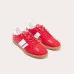 Baskets basses à lacets rouge femme