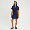 Robe droite zippée en jean denim brut femme