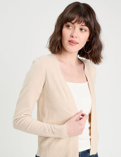 Gilet manches longues sable femme