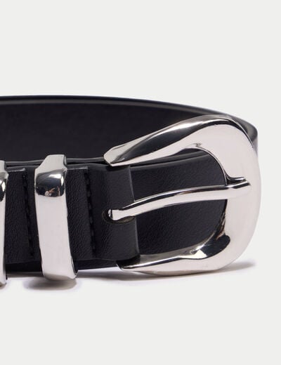 Ceinture fine noir femme