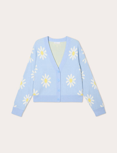 Gilet manches longues bleu pastel femme