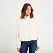 Veste col montant bas resserr&eacute; dentelle ecru femme