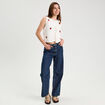 Gilet noué sans manches ecru femme