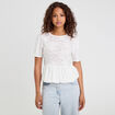 Blouse manches courtes ecru femme
