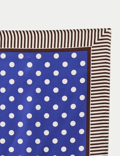Foulard satin&eacute; soyeux bleu electrique femme