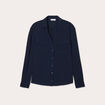 Chemise manches longues bleu marine femme