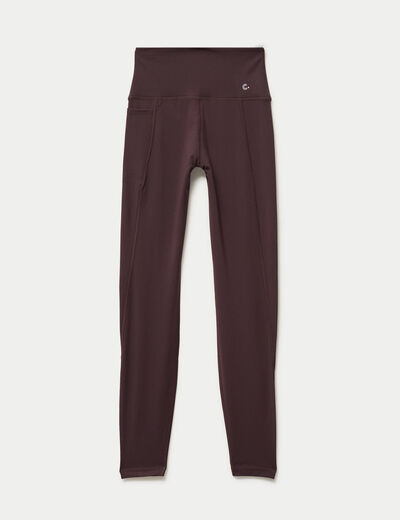 Legging taille haute activewear marron fonc&eacute; femme