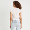 T-shirt détails ajourés ecru femme