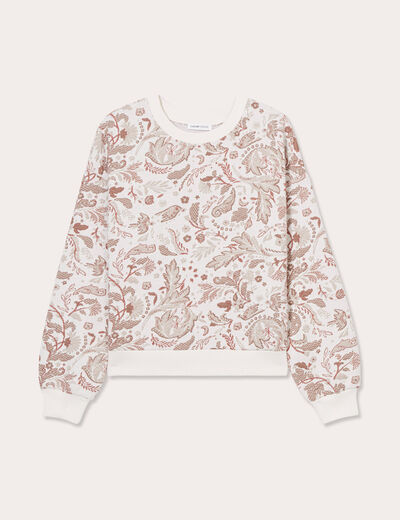 Sweat manches longues blanc femme