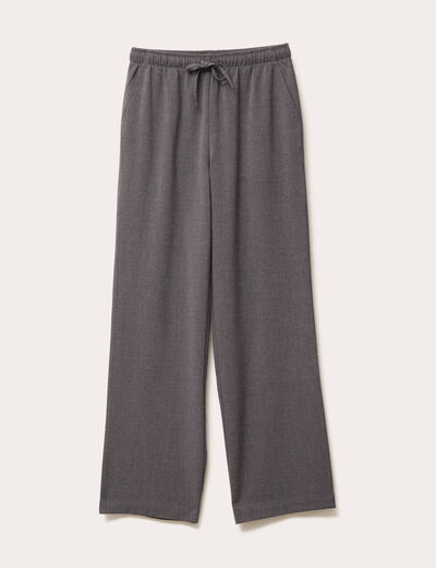 Pantalon large gris fonc&eacute; femme