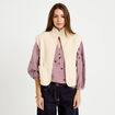 Veste sans manches effet polaire ecru femme