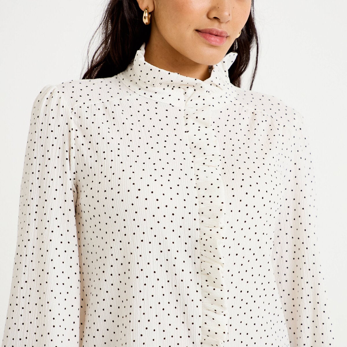 Blouse manches longues blanc femme