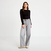 Jeans wide leg taille haute denim gris femme