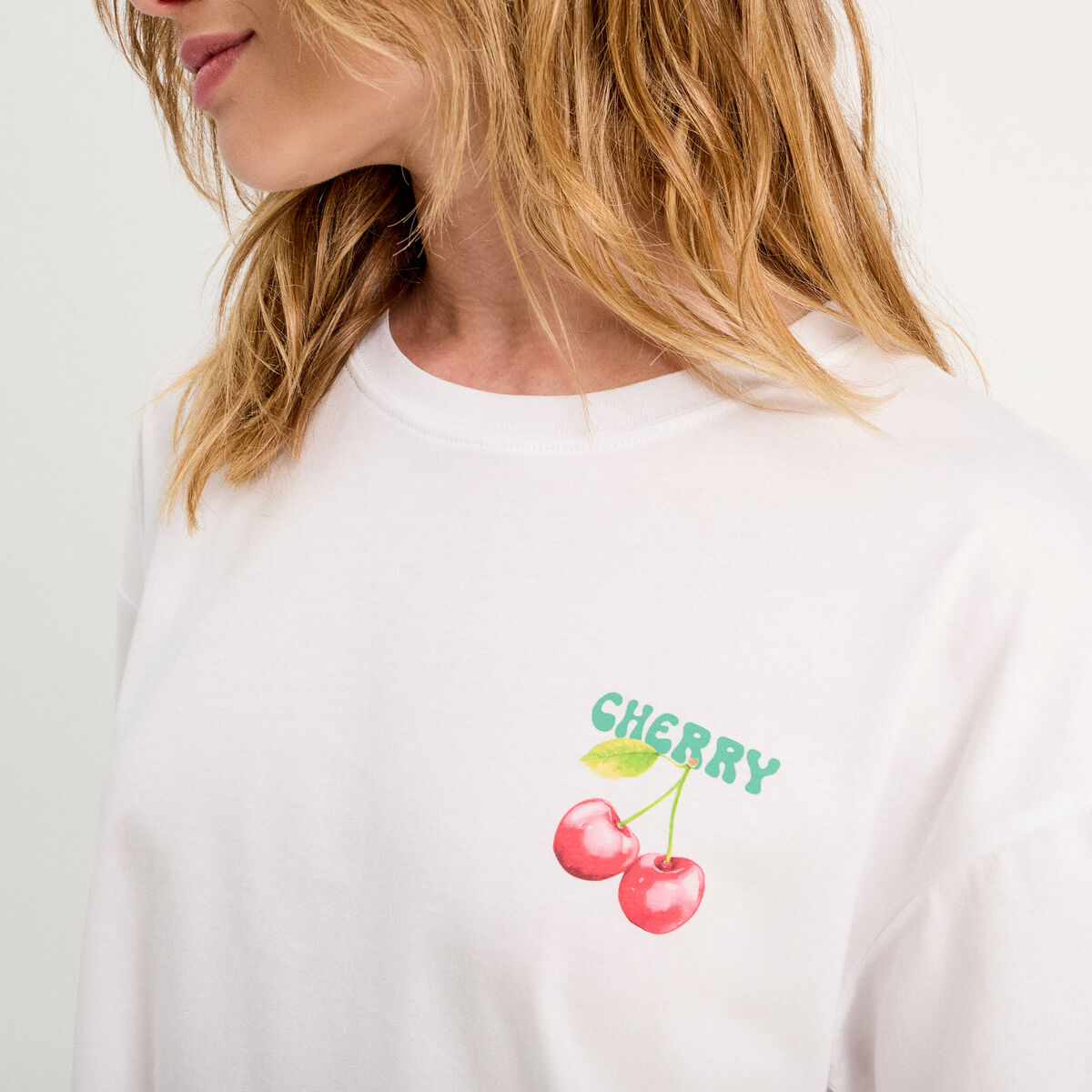 T-shirt manches courtes blanc femme