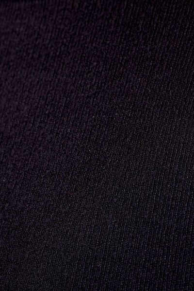 Robe pull droite avec poches noir femme