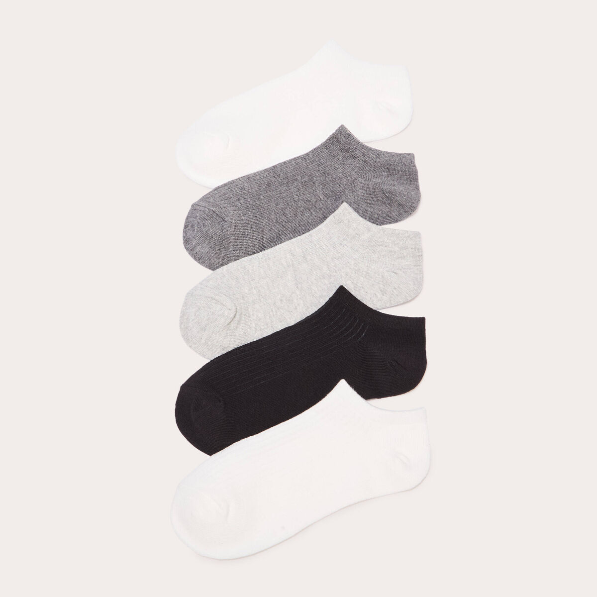 Lot de 5 paires de chaussettes ecru femme