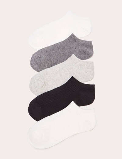 Lot de 5 paires de chaussettes ecru femme
