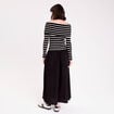 Robe longue effet 2-en-1 col bardot blanc femme