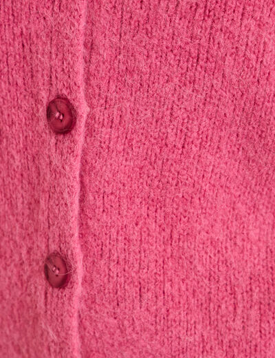 Gilet ample col v manches 3/4 vieux rose femme