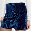 Jupe-short ajustée velours bleu foncé femme