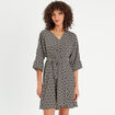 Robe évasée manches 3/4 blanc femme