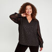Blouse manches longues noir femme