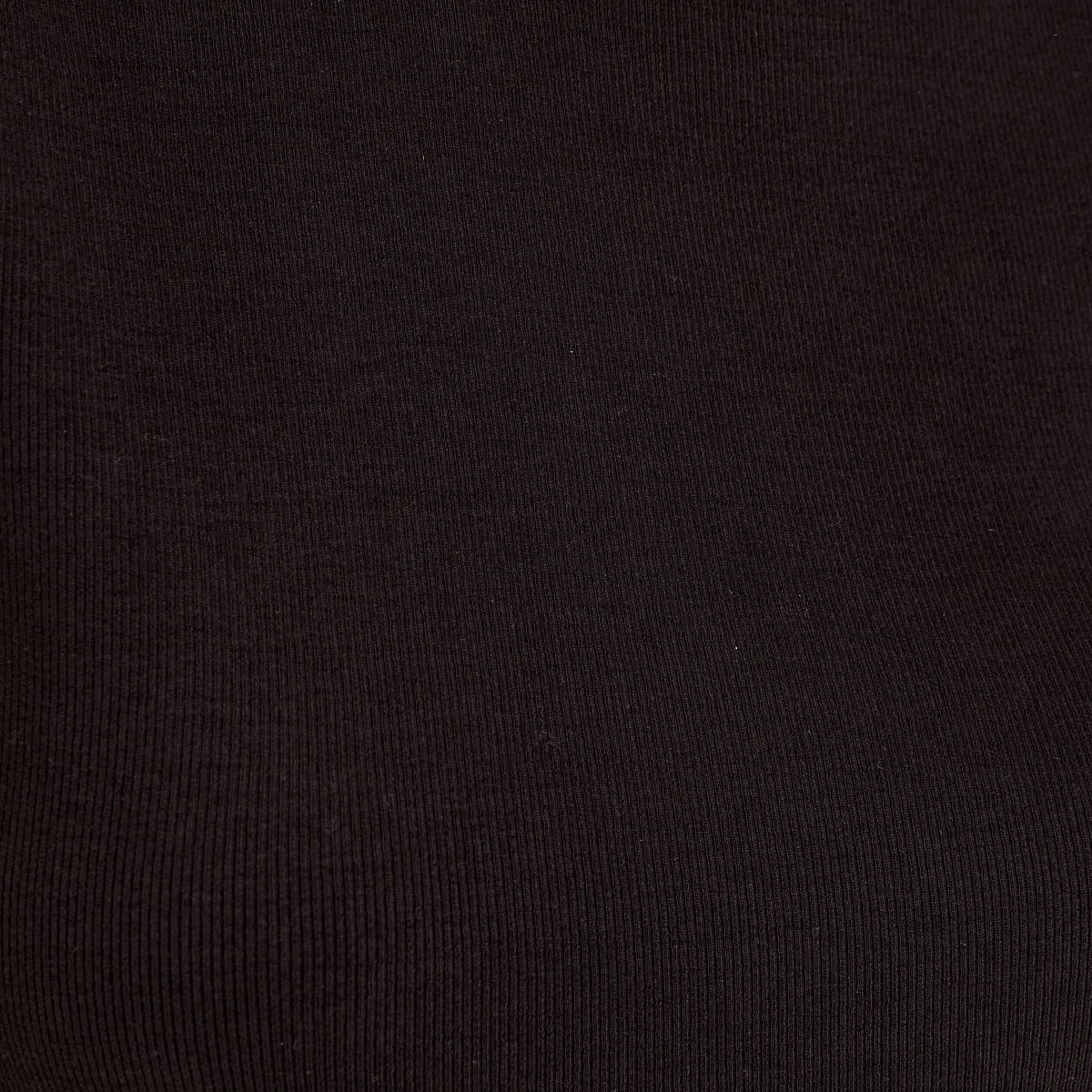T-shirt manches courtes côtelé noir femme