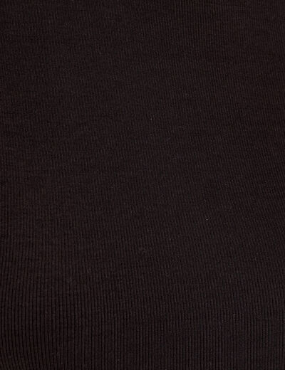 T-shirt manches courtes côtelé noir femme