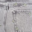 Jupe-short trap&egrave;ze courte taille haute denim gris femme