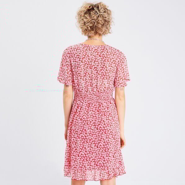 robe evasee manches courtes rouge femme Robe évasée manches courtes rouge femme