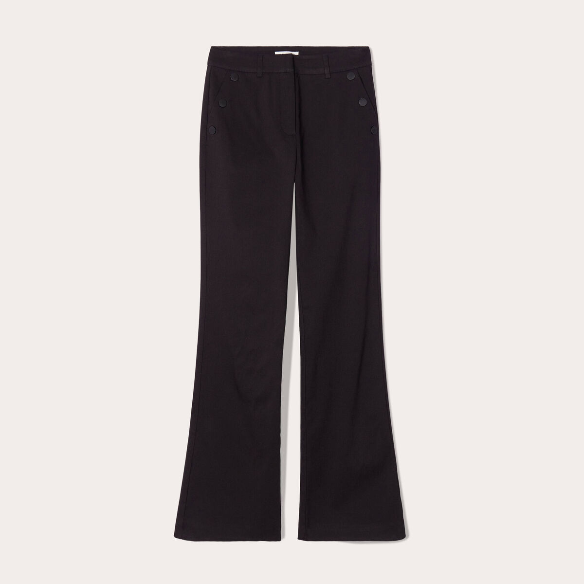 Pantalon bootcut à pont noir femme